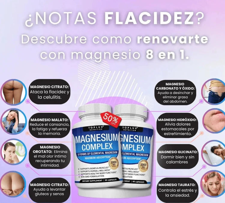 Magnesio Complex™ 8 en 1 (90 Cápsulas Original)