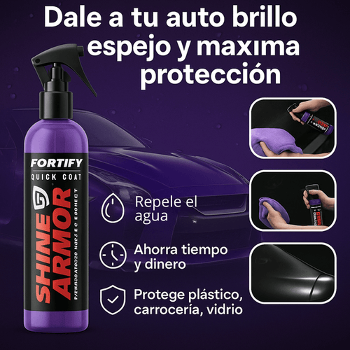SHINE ARMOR | SPRAY 3 EN 1 PARA AUTO +PAÑO LIMPIADOR