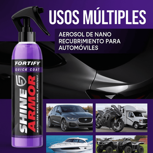 SHINE ARMOR | SPRAY 3 EN 1 PARA AUTO +PAÑO LIMPIADOR