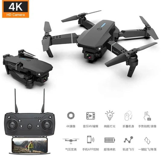 Drone E88 Pro Max - Camara HD, diseño plegable y vuelo estable